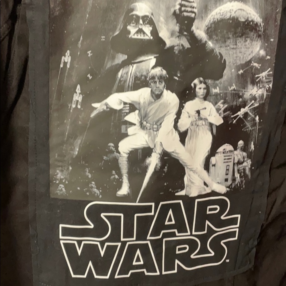 Star Wars Luke Leia Darth black denim jacket Size M - Picture 12 of 16